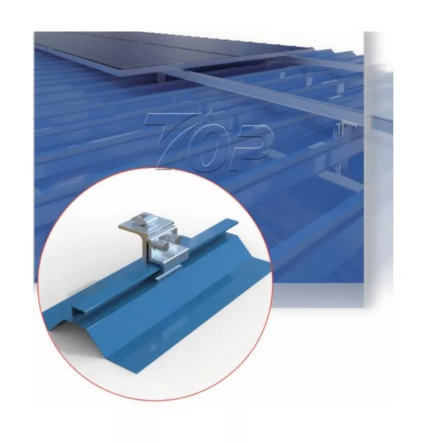 Sistem de montaj solar Klip Lok pentru acoperiș metalic